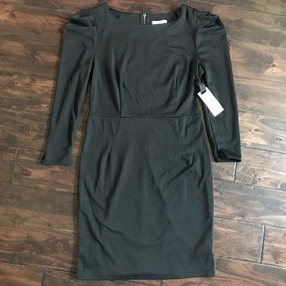 BB Dakota Dresses & Skirts - BB Dakota Long Sleeve Black Fitted Dress Back Zip